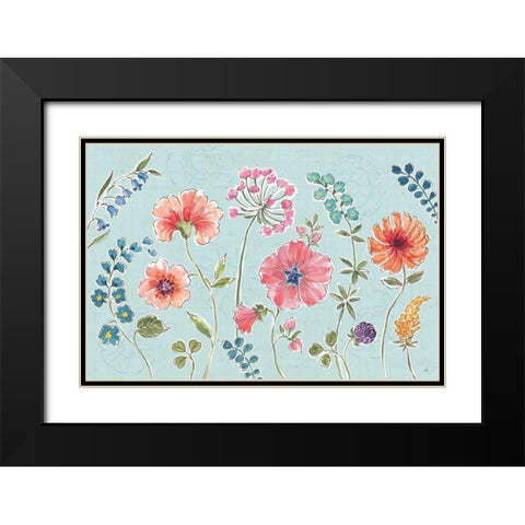 Gypsy Meadow I Blue Black Modern Wood Framed Art Print with Double Matting by Brissonnet, Daphne