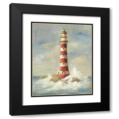 Lighthouse II Black Modern Wood Framed Art Print with Double Matting by Nai, Danhui