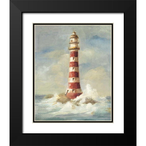 Lighthouse II Black Modern Wood Framed Art Print with Double Matting by Nai, Danhui