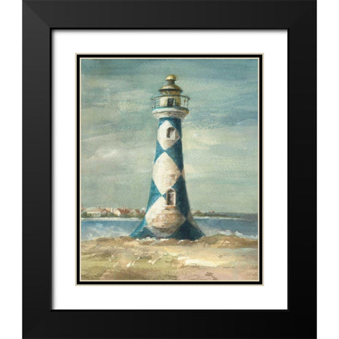 Lighthouse IV Black Modern Wood Framed Art Print with Double Matting by Nai, Danhui