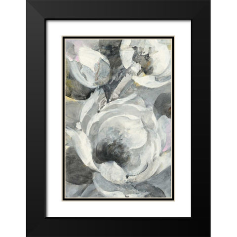 White Delight I Black Modern Wood Framed Art Print with Double Matting by Hristova, Albena