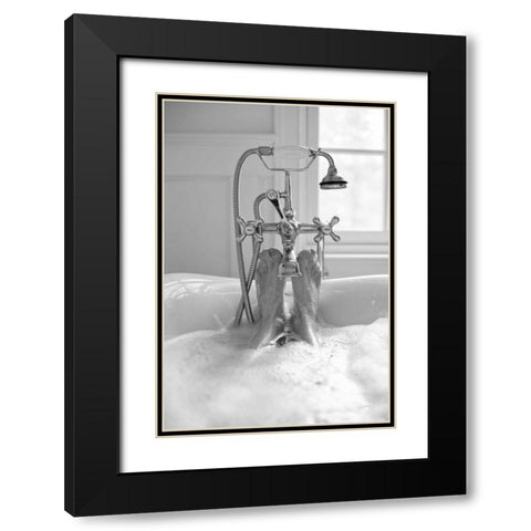 Bubble Bath I Black Modern Wood Framed Art Print with Double Matting by Aledanda