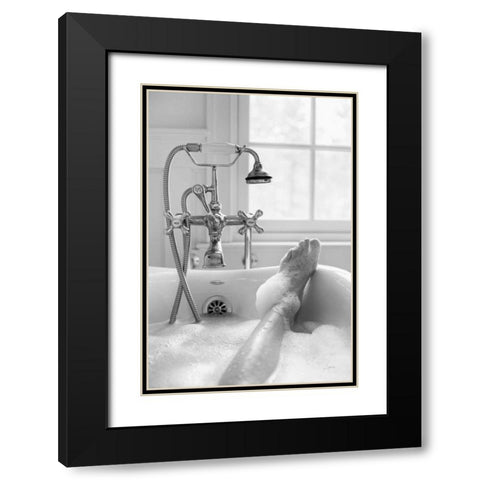 Bubble Bath II Black Modern Wood Framed Art Print with Double Matting by Aledanda