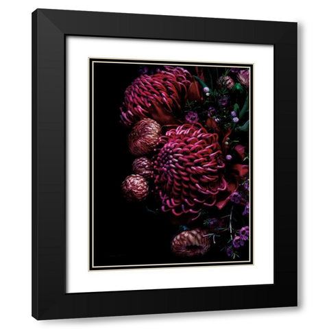 Waratah Bouquet Black Modern Wood Framed Art Print with Double Matting by Catterall, Elise