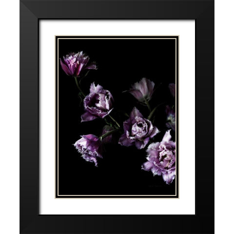 Purple Fringed Tulips III Black Modern Wood Framed Art Print with Double Matting by Catterall, Elise