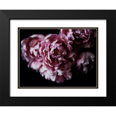 Pink Double Tulips Black Modern Wood Framed Art Print with Double Matting by Catterall, Elise