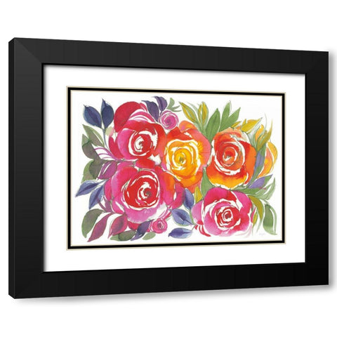 Bold Roses I Black Modern Wood Framed Art Print with Double Matting by Rice, Kristy
