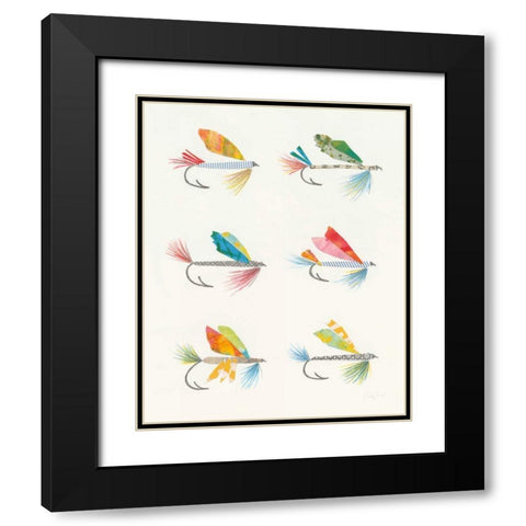 Angling in the Stream Lures Black Modern Wood Framed Art Print with Double Matting by Prahl, Courtney
