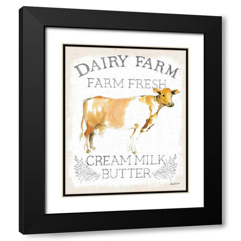 Dairy Farm burlap Black Modern Wood Framed Art Print with Double Matting by Tillmon, Avery