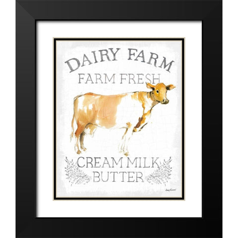 Dairy Farm enamel Black Modern Wood Framed Art Print with Double Matting by Tillmon, Avery