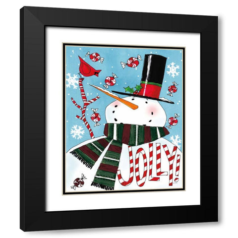 Holiday Joy III Blue Crop Black Modern Wood Framed Art Print with Double Matting by Tavoletti, Anne