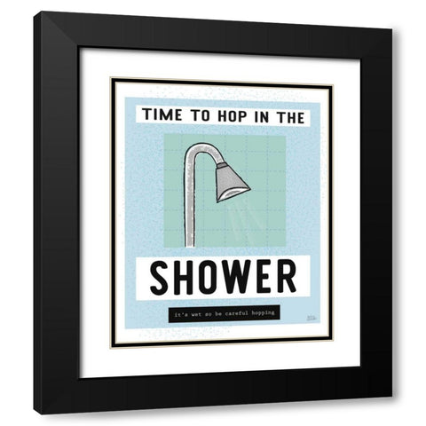 Shower Hopping Black Modern Wood Framed Art Print with Double Matting by Averinos, Melissa