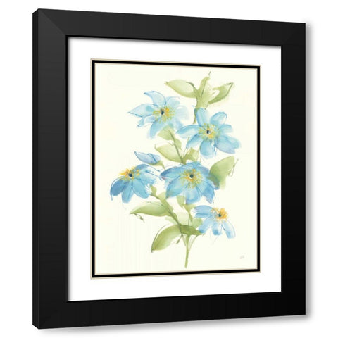 Clematis Bouquet I Black Modern Wood Framed Art Print with Double Matting by Paschke, Chris