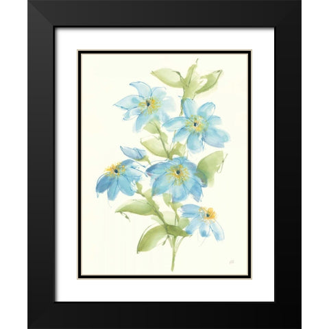 Clematis Bouquet I Black Modern Wood Framed Art Print with Double Matting by Paschke, Chris