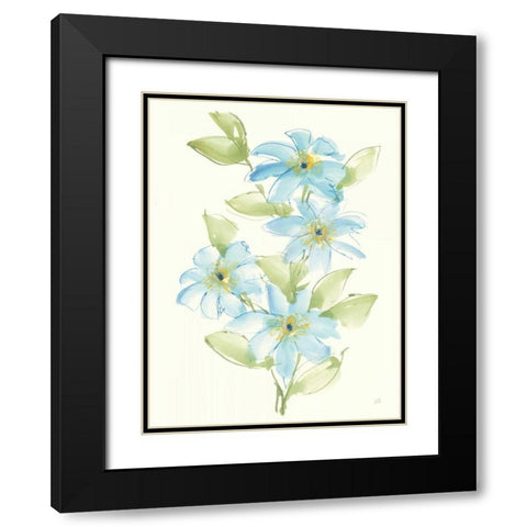 Clematis Bouquet II Black Modern Wood Framed Art Print with Double Matting by Paschke, Chris