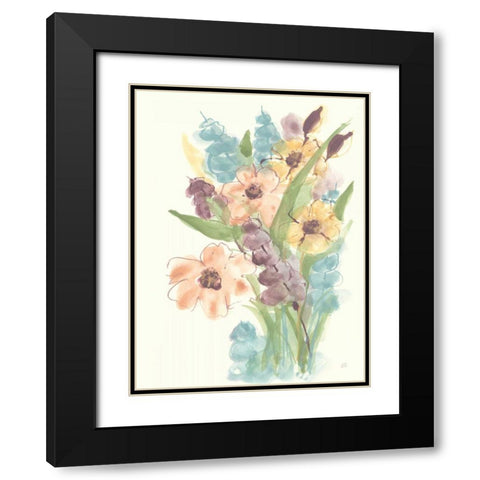 Earthy Bouquet I Black Modern Wood Framed Art Print with Double Matting by Paschke, Chris