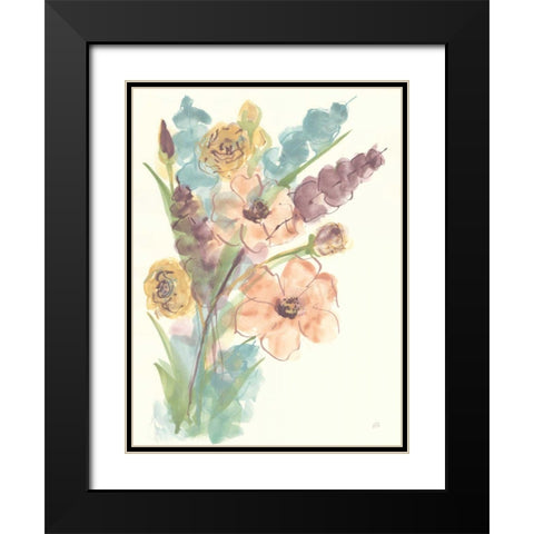 Earthy Bouquet II Black Modern Wood Framed Art Print with Double Matting by Paschke, Chris
