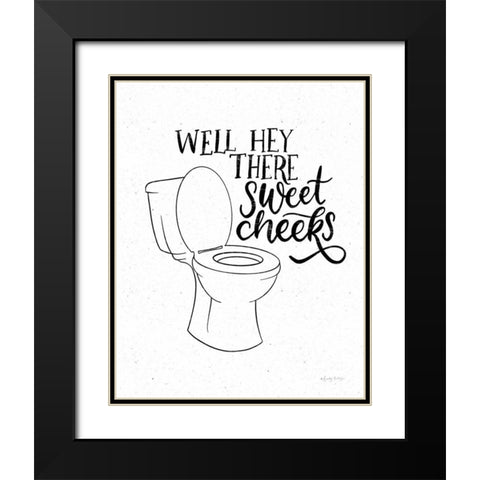 Bathroom Puns III Black Modern Wood Framed Art Print with Double Matting by Thorns, Becky