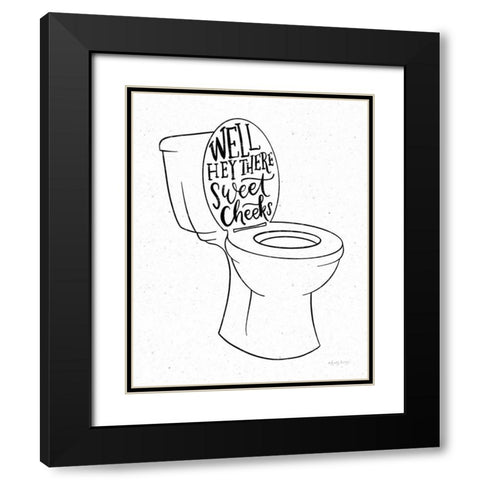 Bathroom Puns IV Black Modern Wood Framed Art Print with Double Matting by Thorns, Becky