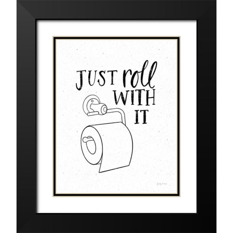 Bathroom Puns V Black Modern Wood Framed Art Print with Double Matting by Thorns, Becky