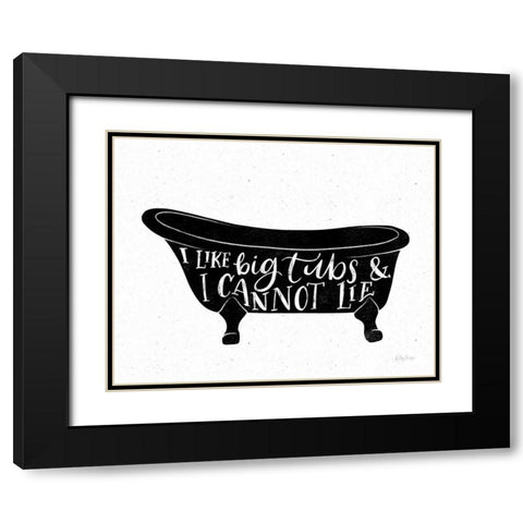 Bathroom Puns I Black Black Modern Wood Framed Art Print with Double Matting by Thorns, Becky