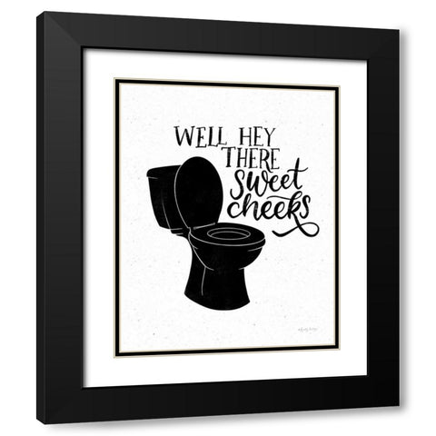 Bathroom Puns III Black Black Modern Wood Framed Art Print with Double Matting by Thorns, Becky