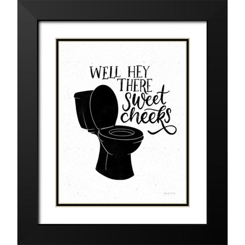 Bathroom Puns III Black Black Modern Wood Framed Art Print with Double Matting by Thorns, Becky