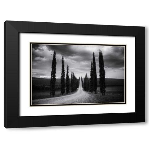 Travelling in Tuscany Black Modern Wood Framed Art Print with Double Matting by Aledanda