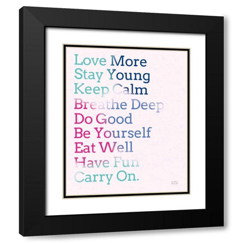Key to Happiness II Hot Pink Black Modern Wood Framed Art Print with Double Matting by Mullan, Michael