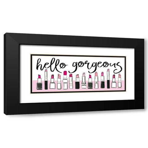 Hello Gorgeous Black Modern Wood Framed Art Print with Double Matting by Zaman, Farida
