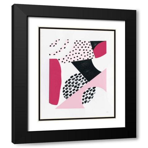 Luminous Tumble II Pink Black Modern Wood Framed Art Print with Double Matting by Marshall, Laura
