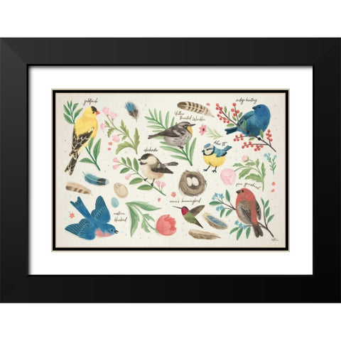 Bird Study I Black Modern Wood Framed Art Print with Double Matting by Penner, Janelle