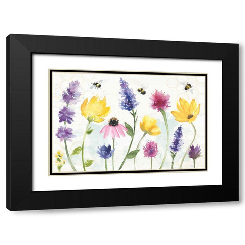 Bee Harmony I Black Modern Wood Framed Art Print with Double Matting by June, Dina