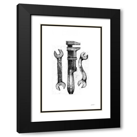 Wrenches Black Modern Wood Framed Art Print with Double Matting by Schick, Mike