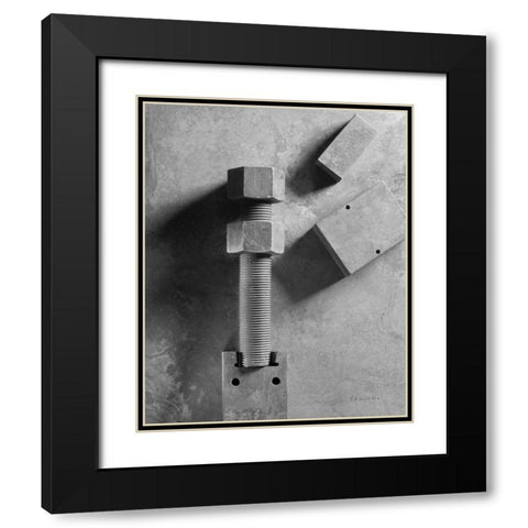 Bridge Bolts Black Modern Wood Framed Art Print with Double Matting by Goldstein, Ed