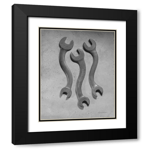 Dancing Wrenches Black Modern Wood Framed Art Print with Double Matting by Goldstein, Ed