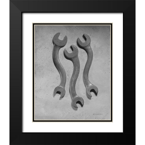 Dancing Wrenches Black Modern Wood Framed Art Print with Double Matting by Goldstein, Ed
