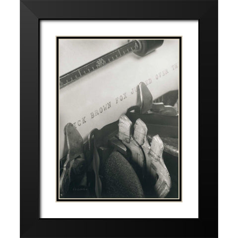 Typewriter Black Modern Wood Framed Art Print with Double Matting by Goldstein, Ed