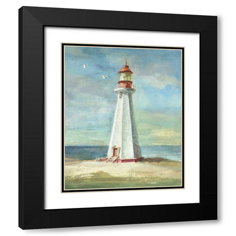 Lighthouse III Black Modern Wood Framed Art Print with Double Matting by Nai, Danhui