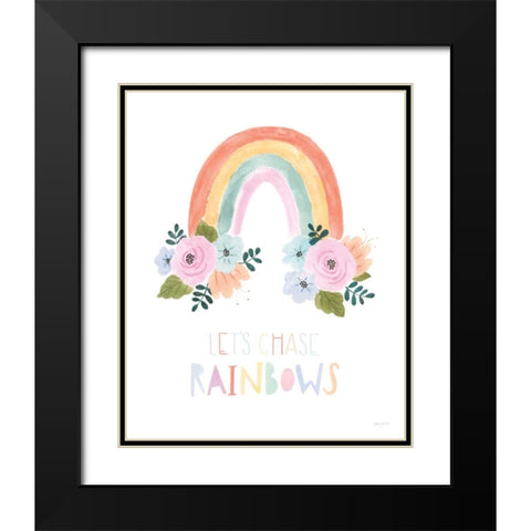Lets Chase Rainbows I Black Modern Wood Framed Art Print with Double Matting by Jackson, Jenaya