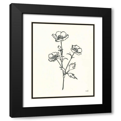 Buttercup Black Modern Wood Framed Art Print with Double Matting by Hershey, Moira