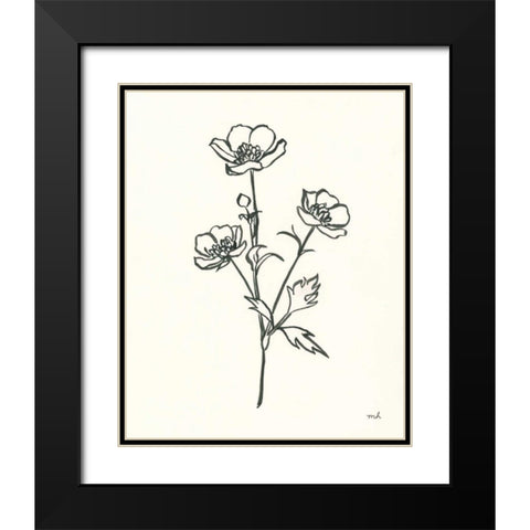 Buttercup Black Modern Wood Framed Art Print with Double Matting by Hershey, Moira
