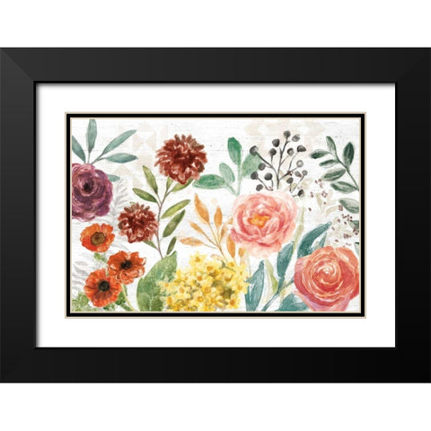 Flower Fest I Black Modern Wood Framed Art Print with Double Matting by Urban, Mary