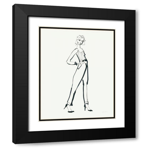 About Town III MB Black Modern Wood Framed Art Print with Double Matting by Tillmon, Avery