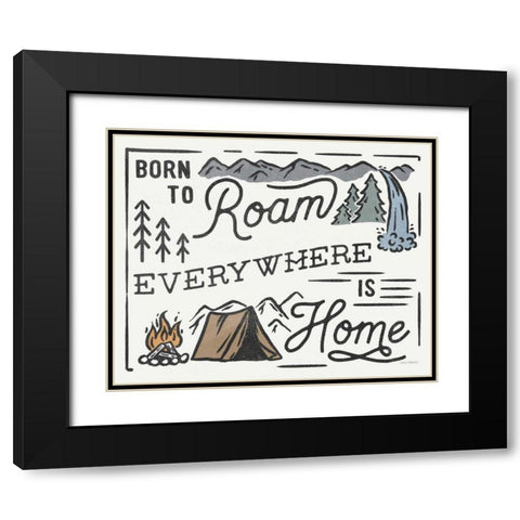 Adventurous II v2 Black Modern Wood Framed Art Print with Double Matting by Marshall, Laura