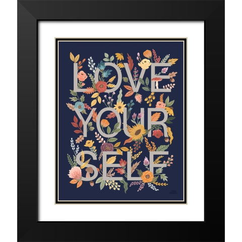 Harvest Garden IV Navy Black Modern Wood Framed Art Print with Double Matting by Marshall, Laura
