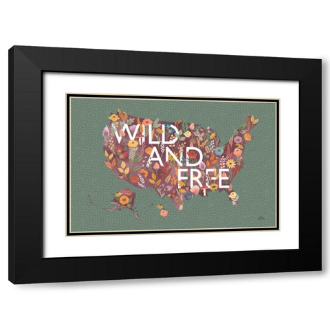 Harvest Garden USA Green Black Modern Wood Framed Art Print with Double Matting by Marshall, Laura