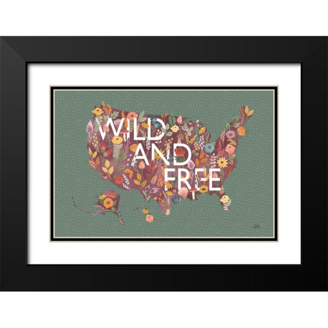 Harvest Garden USA Green Black Modern Wood Framed Art Print with Double Matting by Marshall, Laura