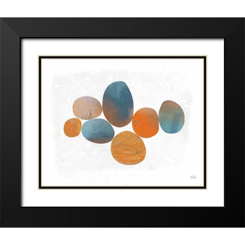 Collage Stones Black Modern Wood Framed Art Print with Double Matting by Averinos, Melissa
