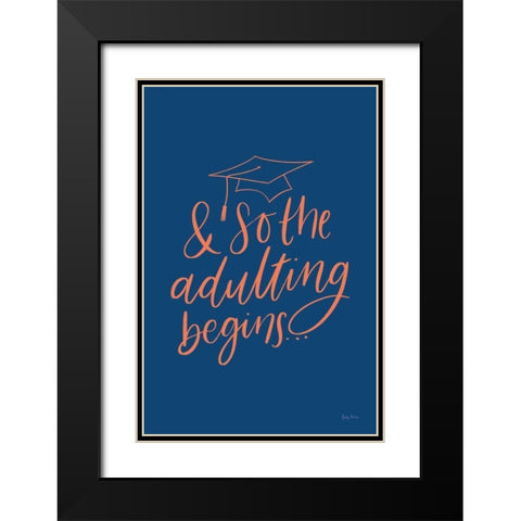 Graduation IV Blue Black Modern Wood Framed Art Print with Double Matting by Thorns, Becky